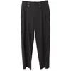 Emporio Armani Four-button Trousers In Dark Brown Wool In Black