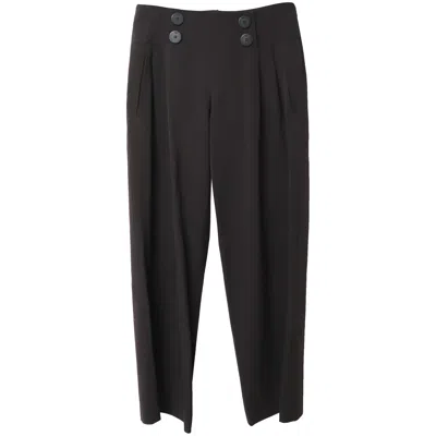 Emporio Armani Four-button Trousers In Dark Brown Wool In Black