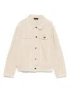 Emporio Armani Frayed-detail Jacket In Neutrals