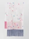 Emporio Armani Fringe Detail Lightweight Fabric Scarf In White