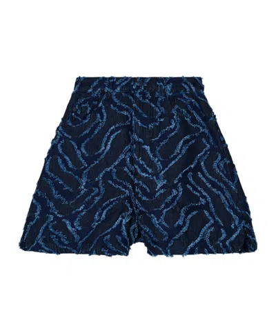 EMPORIO ARMANI FRAYED PATTERNED SHORTS