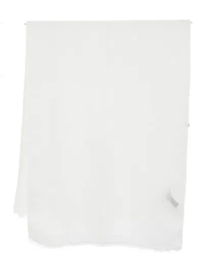 Emporio Armani Fringed Modal-wool Blend Scarf In Neutral