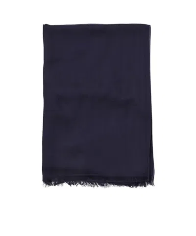 Emporio Armani Fringed Scarf In Black