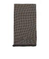 Emporio Armani Houndstooth Jacquard Wool Scarf In Black