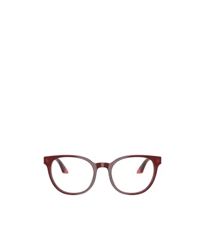 Emporio Armani Full-frame Plain Glasses In Burgundy
