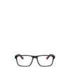 Emporio Armani 54mm Rectangle Optical Glasses In Black