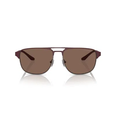 Emporio Armani Full Frame Sunglasses In Brown