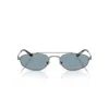 Emporio Armani Gunmetal Opaco Metal Sunglasses In Black
