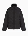 Emporio Armani Full-zip Jacket In Woven Technical Fabric In Noir