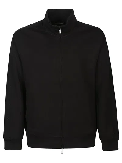 Emporio Armani Full Zip Sweatshirt In Nero