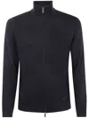 Emporio Armani Grid-pattern Zip-up Cardigan In Blue