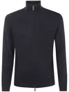 Emporio Armani Grid-pattern Zip-up Cardigan In Blue