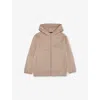 Emporio Armani Branded Cotton-blend Hoody 4-16 Years Fungi In Brown