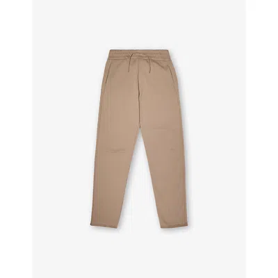 Emporio Armani Kids' Straight-leg Cotton Jogging Bottoms 4-16 Years Fungi In Brown