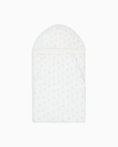 Emporio Armani Babies' Funny Winter Jersey Sleeping Bag In White