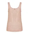 Emporio Armani Fuzzy Lurex Beachwear Tank Top In Nude