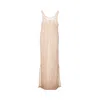 Emporio Armani Ribbed Maxi Dress In Pink