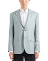 Emporio Armani G Line Basketweave Pick Stitched Regular Fit Suit Jacket In Light Green