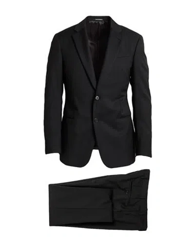 Emporio Armani G Line Man Suit Charcoal Size 48 Virgin Wool In Black