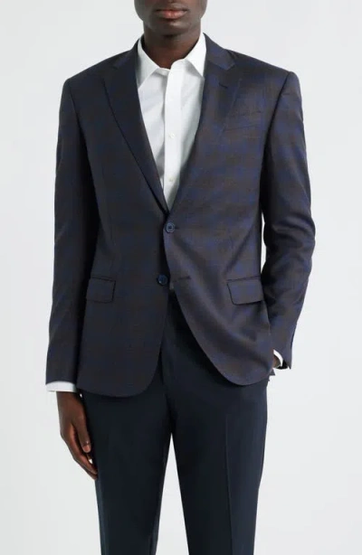 Emporio Armani G-line Ombré Check Wool Sport Coat In Blue