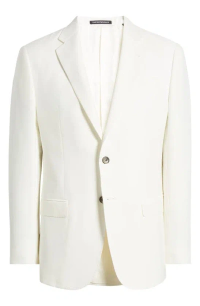 Emporio Armani G-line Plaid Sport Coat In White