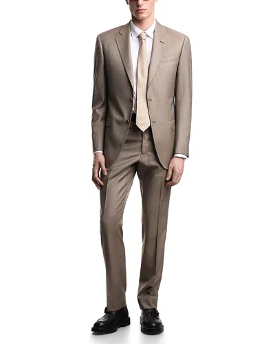 Emporio Armani G Line Regular Fit Wool Suit In Brown