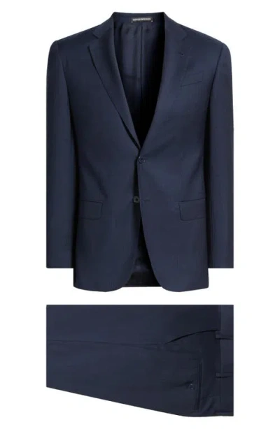 Emporio Armani G-line Slim Fit Blue Mélange Wool Suit