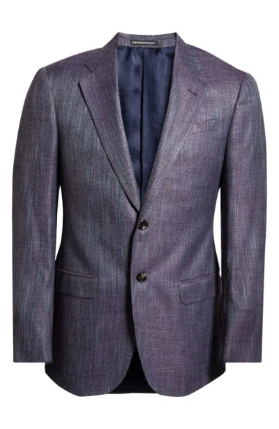 Emporio Armani G-line Textured Sport Coat In Solid Medium Purple