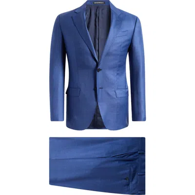 Emporio Armani G-line Trim Fit Solid Wool Suit In High Blue