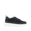 Emporio Armani Gabardine And Mesh Sneakers In Blue