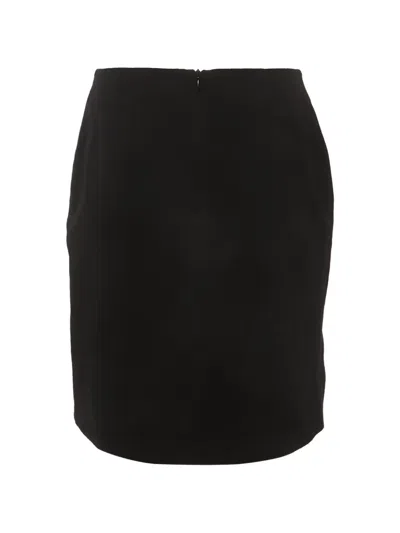 Pre-owned Emporio Armani Gabardine Pencil Skirt In Black
