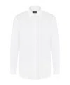 Emporio Armani Garment-dyed Linen Shirt With French Collar In White