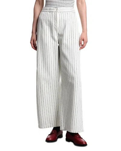 Emporio Armani Garment Dyed Wide Leg Pants In White