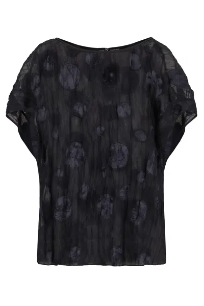 EMPORIO ARMANI EMPORIO ARMANI GATHERED JACQUARD BLOUSE