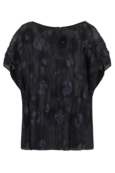 EMPORIO ARMANI EMPORIO ARMANI GATHERED JACQUARD BLOUSE