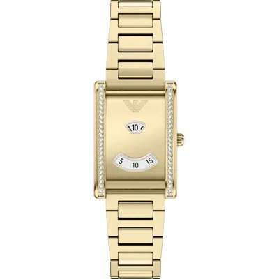 Emporio Armani Genni Tank Watch, 22mm X 32mm In Gold