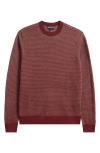 Emporio Armani Geo Jacquard Virgin Wool Blend Crewneck Sweater In Brown
