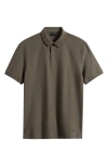 Emporio Armani Geo Texture Cotton Polo In Brown