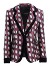 Emporio Armani Pattern-printed Single-breasted Blazer In White