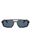 Emporio Armani Geometric-frame Sunglasses In Blue