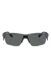 Emporio Armani Geometric Frame Sunglasses In Gray