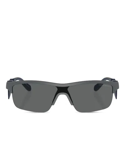Emporio Armani Geometric Frame Sunglasses In Gray
