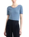 Emporio Armani Geometric Jacquard Top In Blue