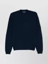 Emporio Armani Geometric Pattern Crewneck Wool Jumper In Blue