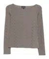 Emporio Armani Boat-neck Jumper Geometric Long Sleeves In Gray
