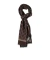 Emporio Armani Rectangular Geometric Pattern Viscose-blend Scarf In Black