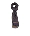 Emporio Armani Rectangular Geometric Pattern Viscose-blend Scarf In Black