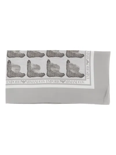 EMPORIO ARMANI GEOMETRIC-PATTERN SCARF