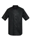 Emporio Armani Geometric-pattern Short-sleeve Shirt In Black