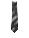 Emporio Armani Pure Silk Tie With Jacquard Motif In Blue